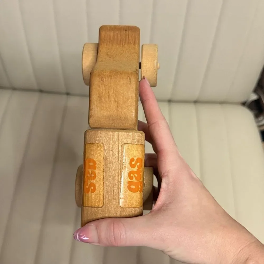 Vintage 1958/1970s Aviva Toy Co. Snoopy Wooden Gas Truck - Peanuts Collectible